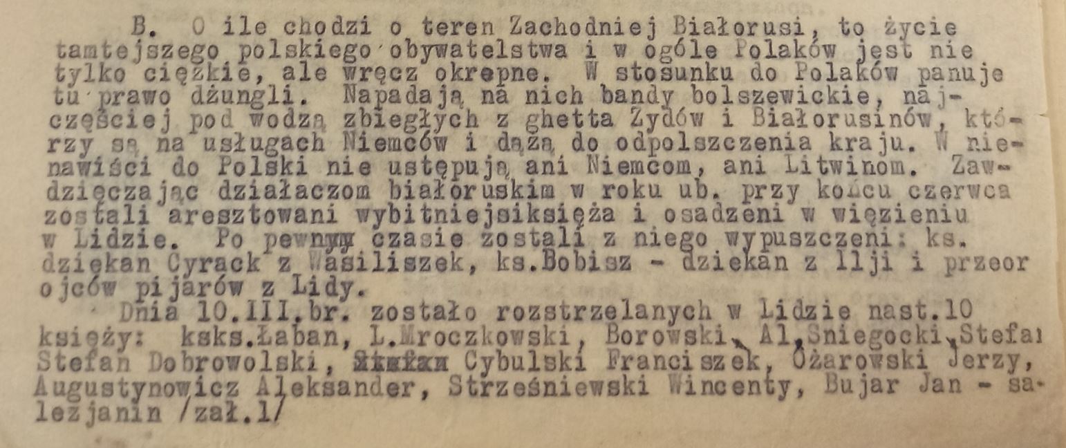 Tzw. Zachodnia Białoruś pod okupacją niem. [III 1943]: Życie Polaków jest nie tylko ciężkie ...