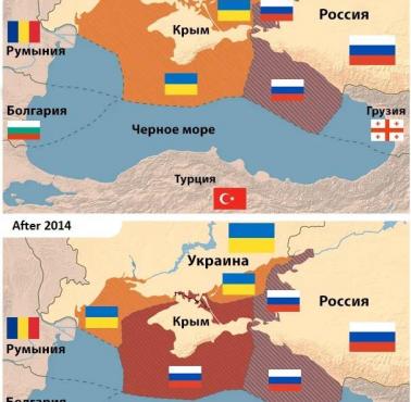 Strefy ekonomiczne wokół Krymu przed agresją Rosji w 2014 roku i po