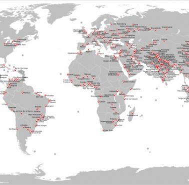 Miasta na świecie powyżej 1 mln. mieszkańców