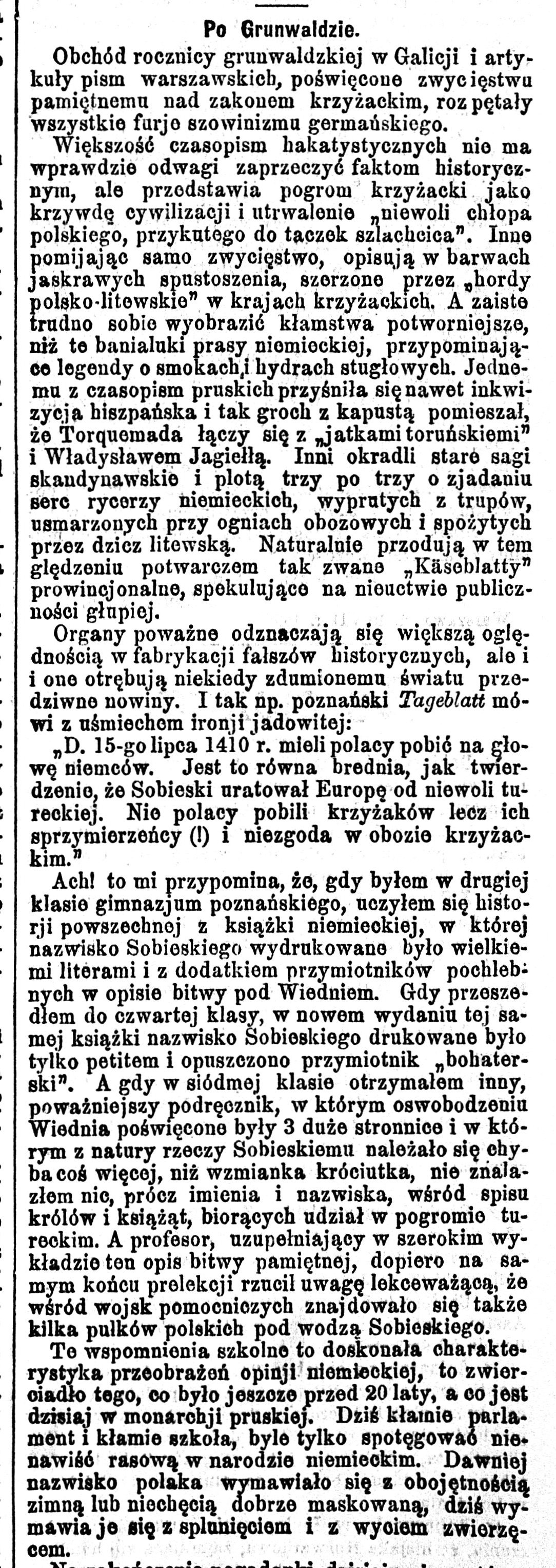 Kurjer Warszawski z 1902 roku ocenia ówczesną TVN i Wyborczą