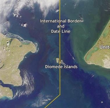 Cieśninie Beringa, wyspy Diomedesa, granica rosyjsko-amerykańska