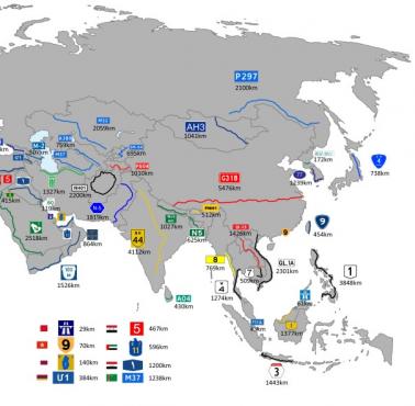 Najdłuższa droga w poszczególnych krajach Azji