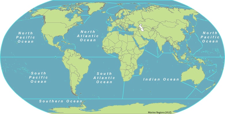 Granice między oceanami na świecie