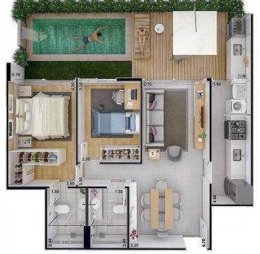Dom/mieszkanie 70m2 - bardzo funkcyjne rozplanowanie
