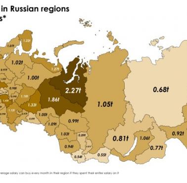 Siła nabywcza w Rosji, ile ton ziemniaków można kupić co miesiąc w Rosji za przeciętną pensję
