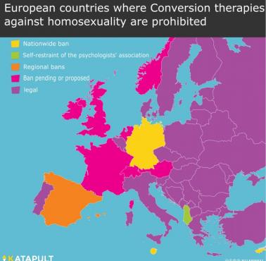 Państwa w Europie, gdzie można próbować leczyć homoseksualistów z ich preferencji seksualnych