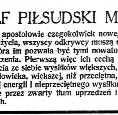 Józef Piłsudski mów "Wszyscy apostołowie ..."