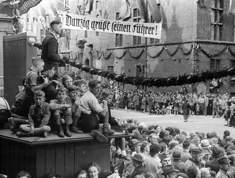 Niemcy witają Hitlera w Gdańsku, wrzesień 1939