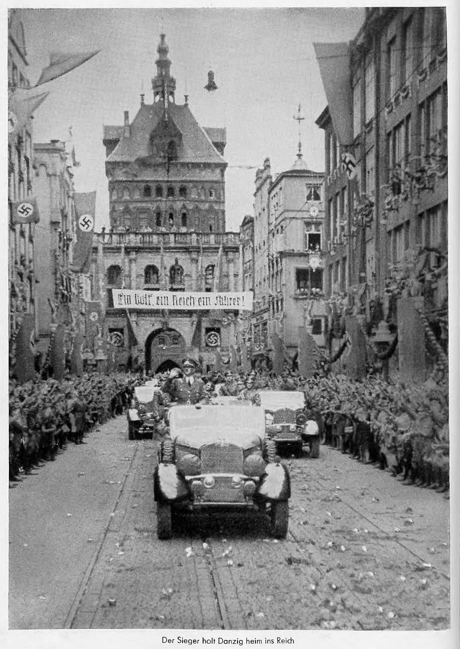 Niemcy witają Hitlera w Gdańsku, wrzesień 1939