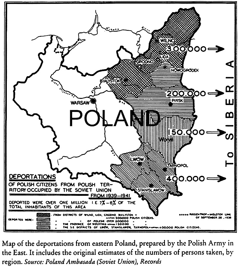 Z terenów III RP zajętych przez sowiecką Rosję od września 1939 do czerwca 1941 deportowano przeszło milion Polaków ...