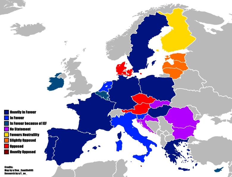 Oficjalne wsparcie dla armii Unii Europejskie (EU) według kraju