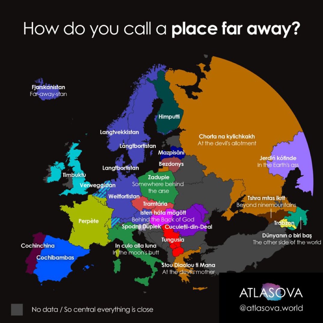 Słowo zadupie w różnych europejskich językach