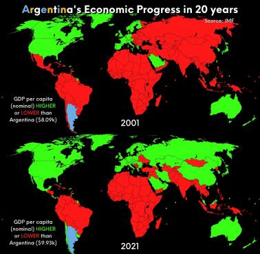 PKB na osobę w Argentynie w latach 2001-2021