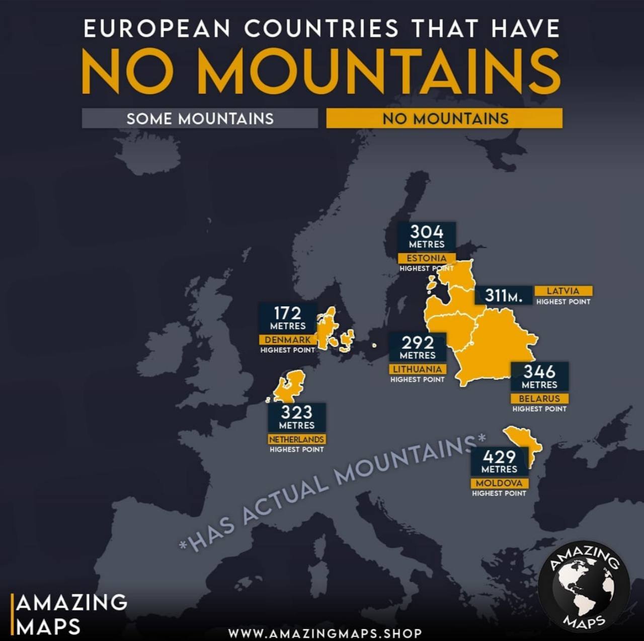 Kraje europejskie, w których nie ma gór