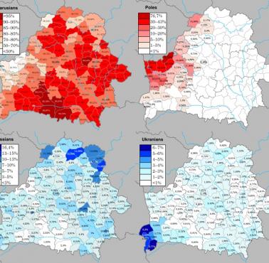 Etniczna mapa Białorusi, 2019