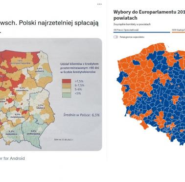 Polska - preferencje wyborcze oraz terminowe spłaty pożyczek, kredytów, 2021