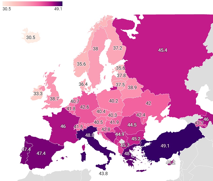 Najwyższa temperatura Celsjusza zarejestrowana w krajach europejskich