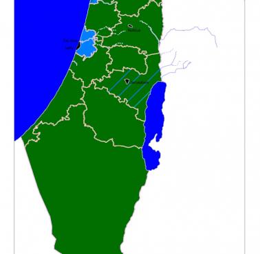 Mapa etniczno-religijna Palestyny, 1945, 1948