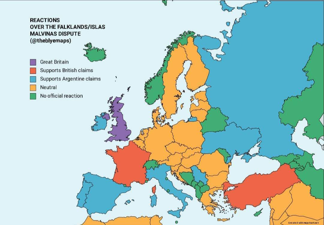 Reakcja na spór o Falklandy/Wyspy Malwiny w Europie