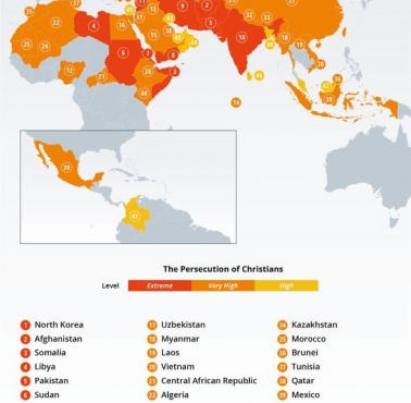 Top50 najbardziej niebezpiecznych państw dla chrześcijan
