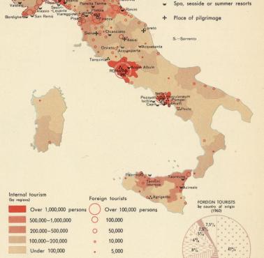 Mapa turystyczna Włoch (lata 60. XX wieku), 1967
