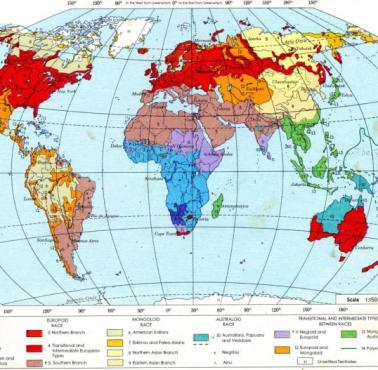 Rasy na świecie wg. starej sowieckiej mapy