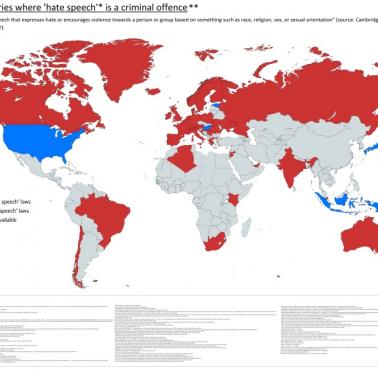 Uregulowania prawne związane z tzw. "mową nienawiści" na świecie, 2021