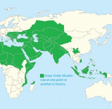 Obszary kontrolowane przez muzułmanów w całej historii