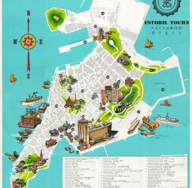 Mapa turystyczna Makau z ok. 1960 roku