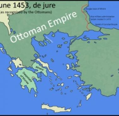 Ostatnie posiadłości Bizancjum (upadek Konstantynopola) tuż przed upadkiem, 1453-1460