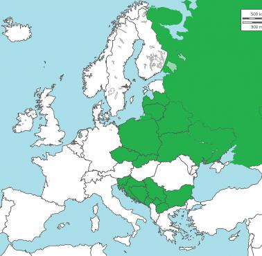 Kraje, w których większość ludzi posługuje się językami bałtosłowiańskimi (obejmująca języki bałtyckie i języki słowiańskie)