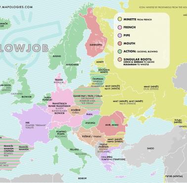 Słowo "blowjob" w różnych europejskich językach
