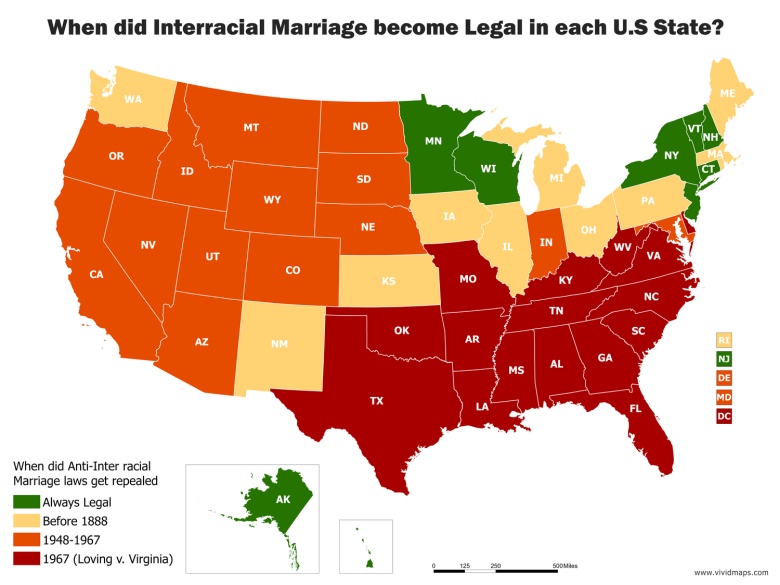 Kiedy małżeństwo międzyrasowe stało się legalne w każdym stanie USA?