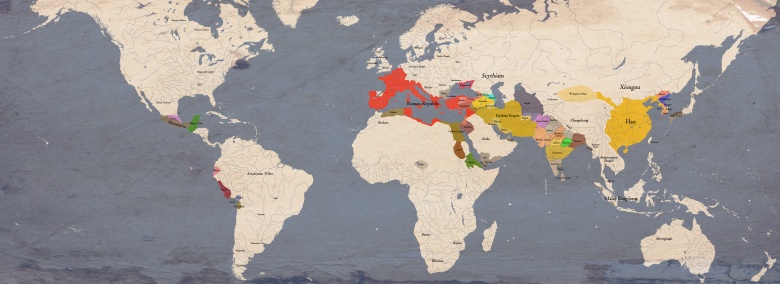Mapa świata w 44 r. p.n.e. (śmierć Juliusza Cezara)