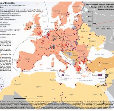 Drogi przemytu nielegalnych emigrantów do Europy (główne miejsca zatrzymań), 2000-2012