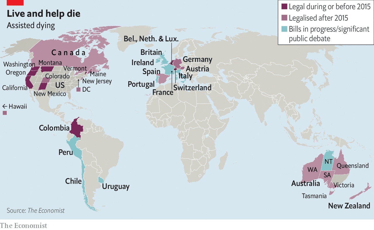 Legalność eutanazji na świecie, 2015
