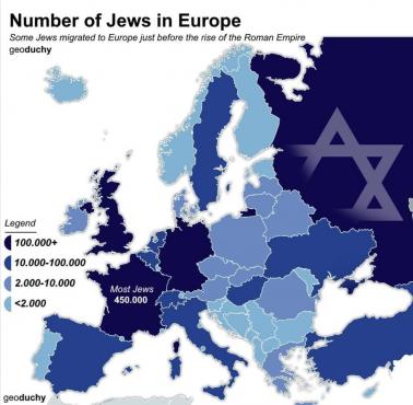 Liczba Żydów w Europie przed powstaniem Imperium Rzymskiego