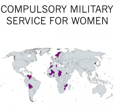 Obowiązkowy pobór do wojska (służba wojskowa) kobiet według kraju