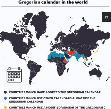 Kalendarz gregoriański na świecie
