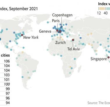 Najdroższe miasta świata, 2021