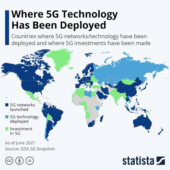Gdzie wdrożono technologię 5G, czerwiec 2021