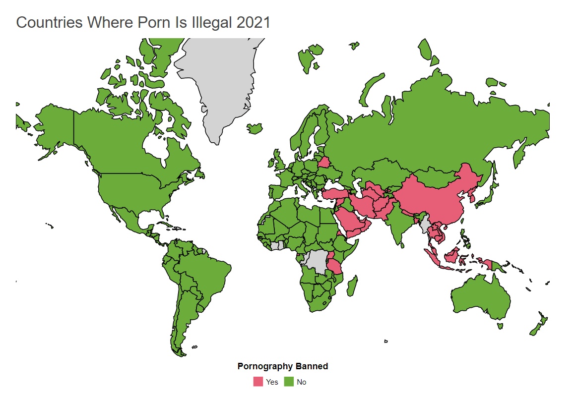 Legalność pornografii w poszczególnych państwach świata, 2021