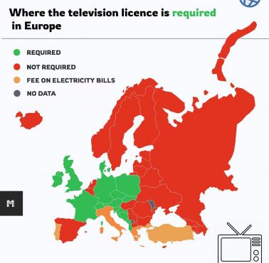 Koncesje na nadawanie telewizji w poszczególnych krajach Europy