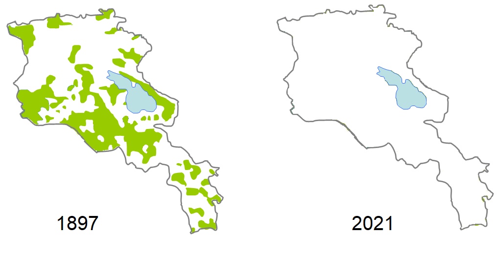 Ludność Azerbejdżanu w Armenii (na podstawie spisu cesarskiego z 1897 r.) i w 2021 roku