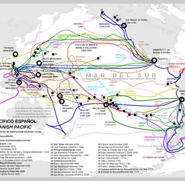 Hiszpańskie odkrycia i wyprawy przez Ocean Spokojny