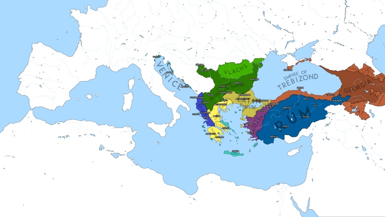 Imperium Bizantyjskie w 1209 roku po katastrofie czwartej krucjaty