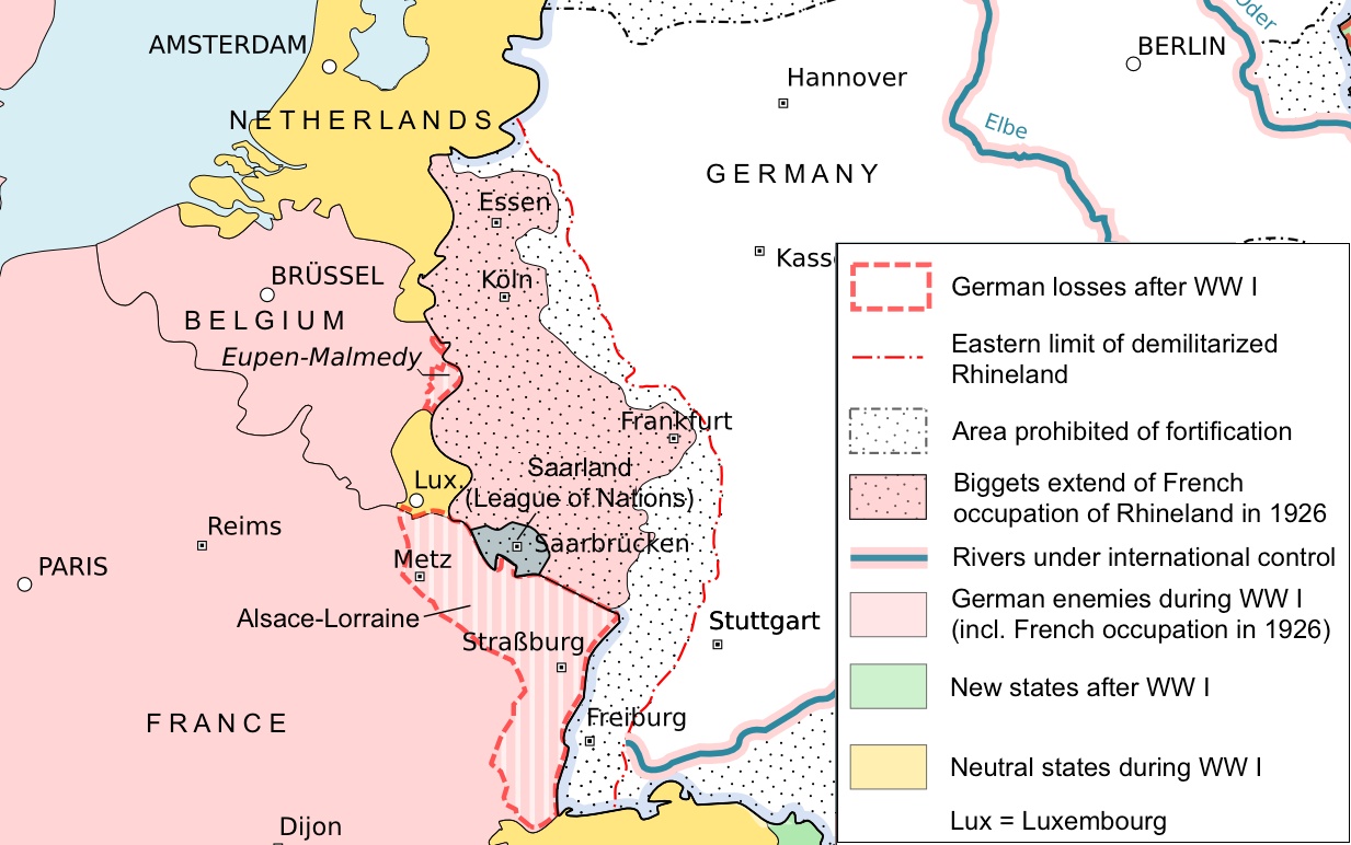 Granica francusko-niemiecka po I wojnie światowej, 1919–1926