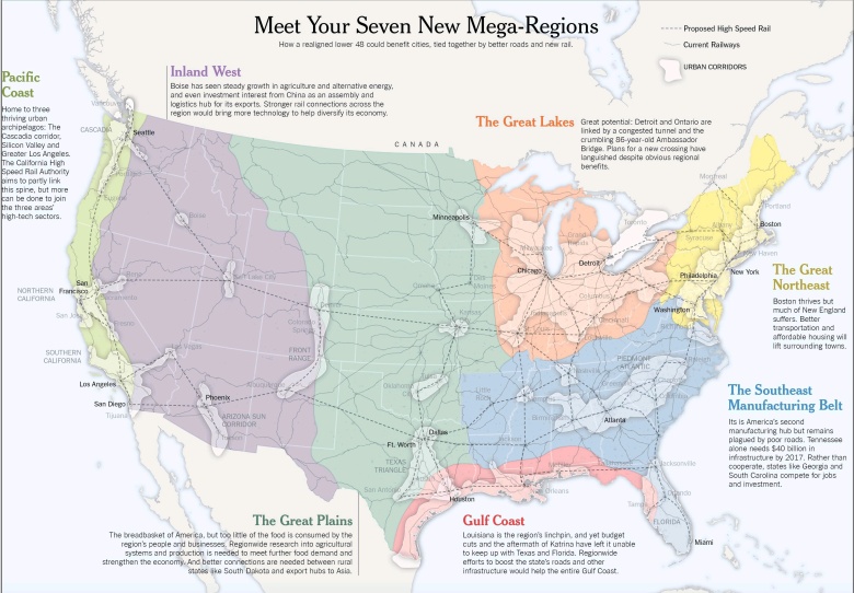 Siedem megaregionów w USA