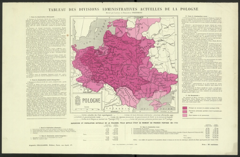Mapa wykonana przez Władysława Strzembosza, wszystkie terytoria znajdujące się pod bezpośrednią i pośrednią kontrolą Polski