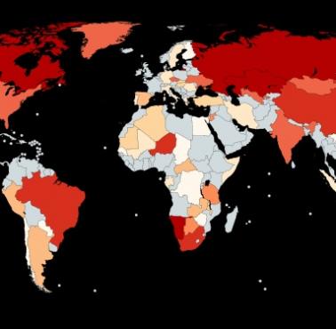 Rezerwy uranu na świecie, źródło Wikipedia, 2019